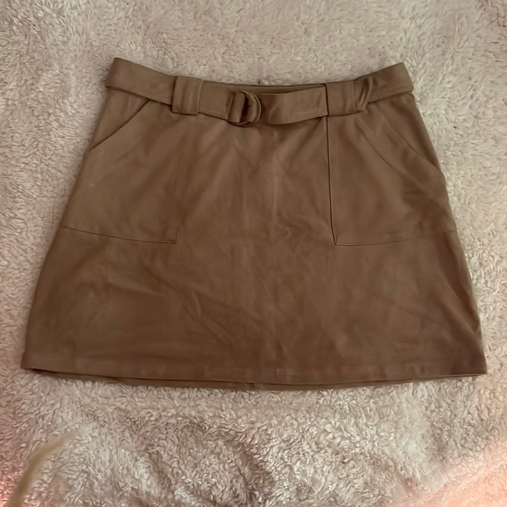 Tan mini skirt Size Large